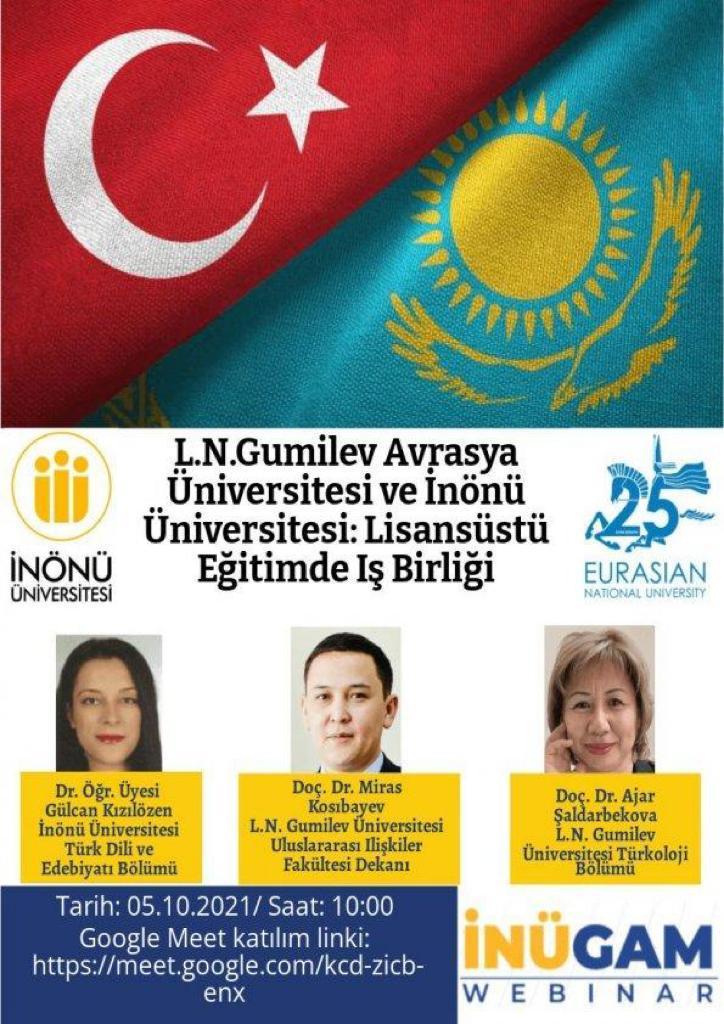 Онлайн встреча Факультета международных отношений с представителями Университета Иноню (Турция)